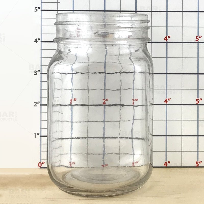 BarConic® Glassware - Mason Jar Mug Glass w/ no Handle - 12 ounce
