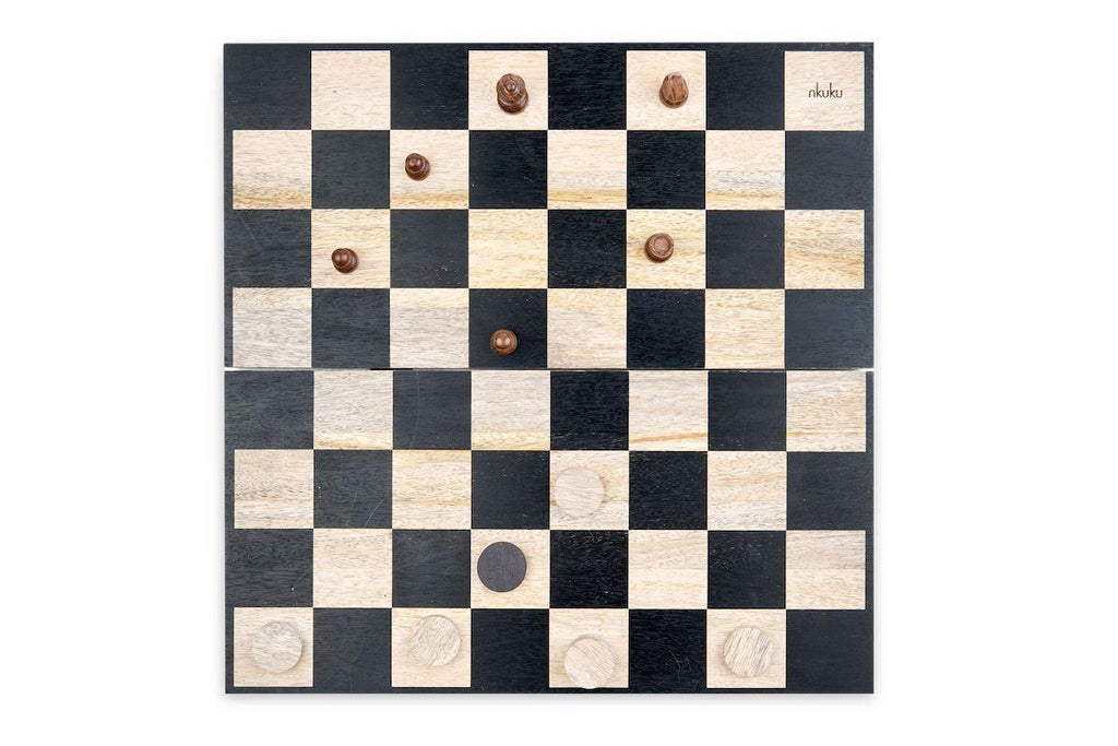 Mango Wood Chess & Draughts