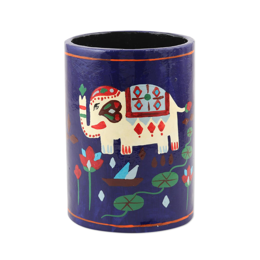 Hand Crafted Papier Mache Pen Holder - Midnight Tale