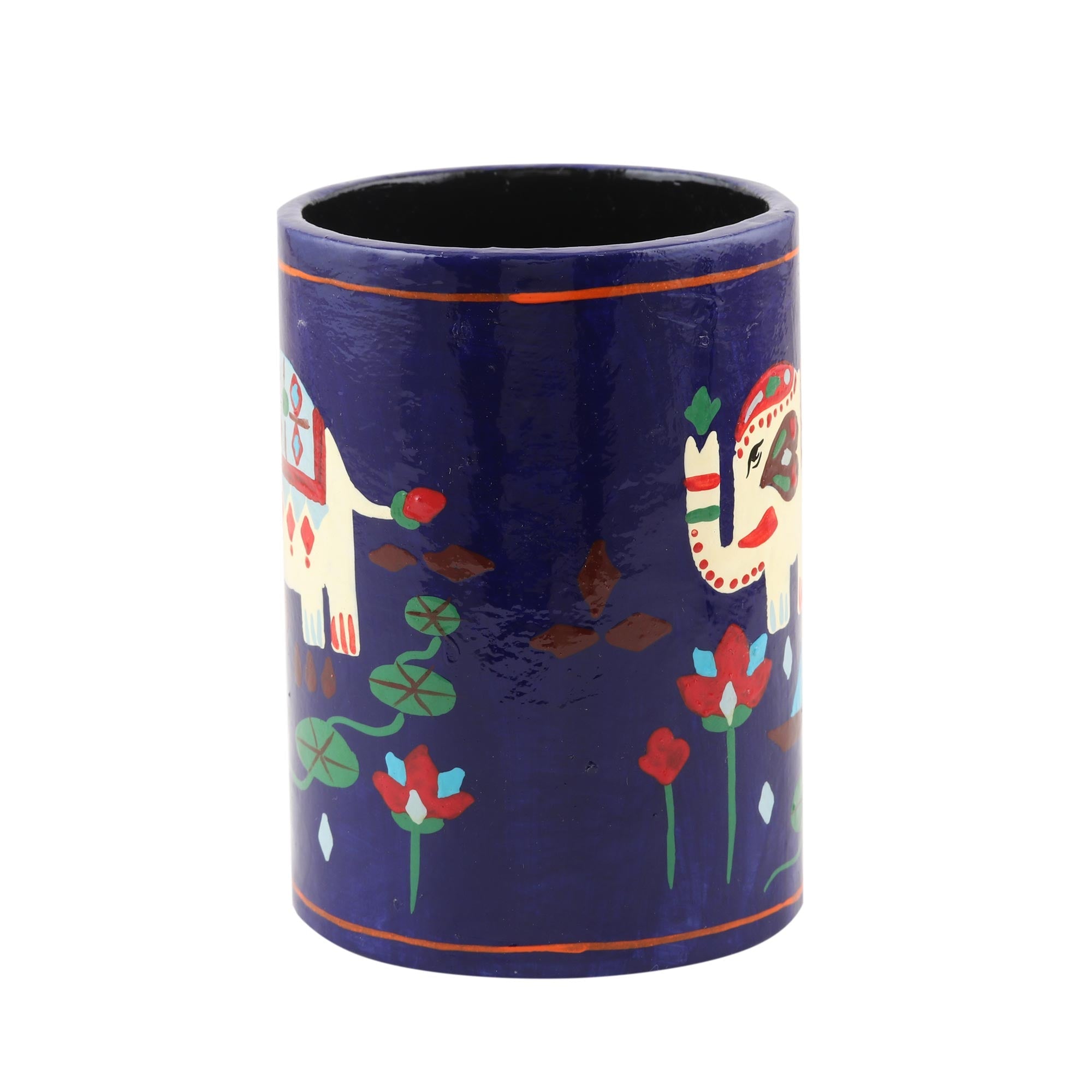 Hand Crafted Papier Mache Pen Holder - Midnight Tale
