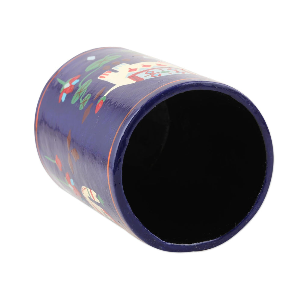 Hand Crafted Papier Mache Pen Holder - Midnight Tale