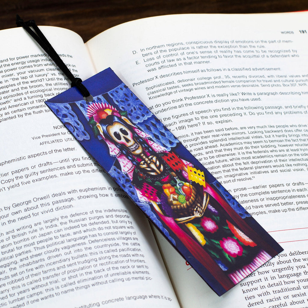 Mexican Traditional Catrina-themed Decoupage Bookmark - Catrina