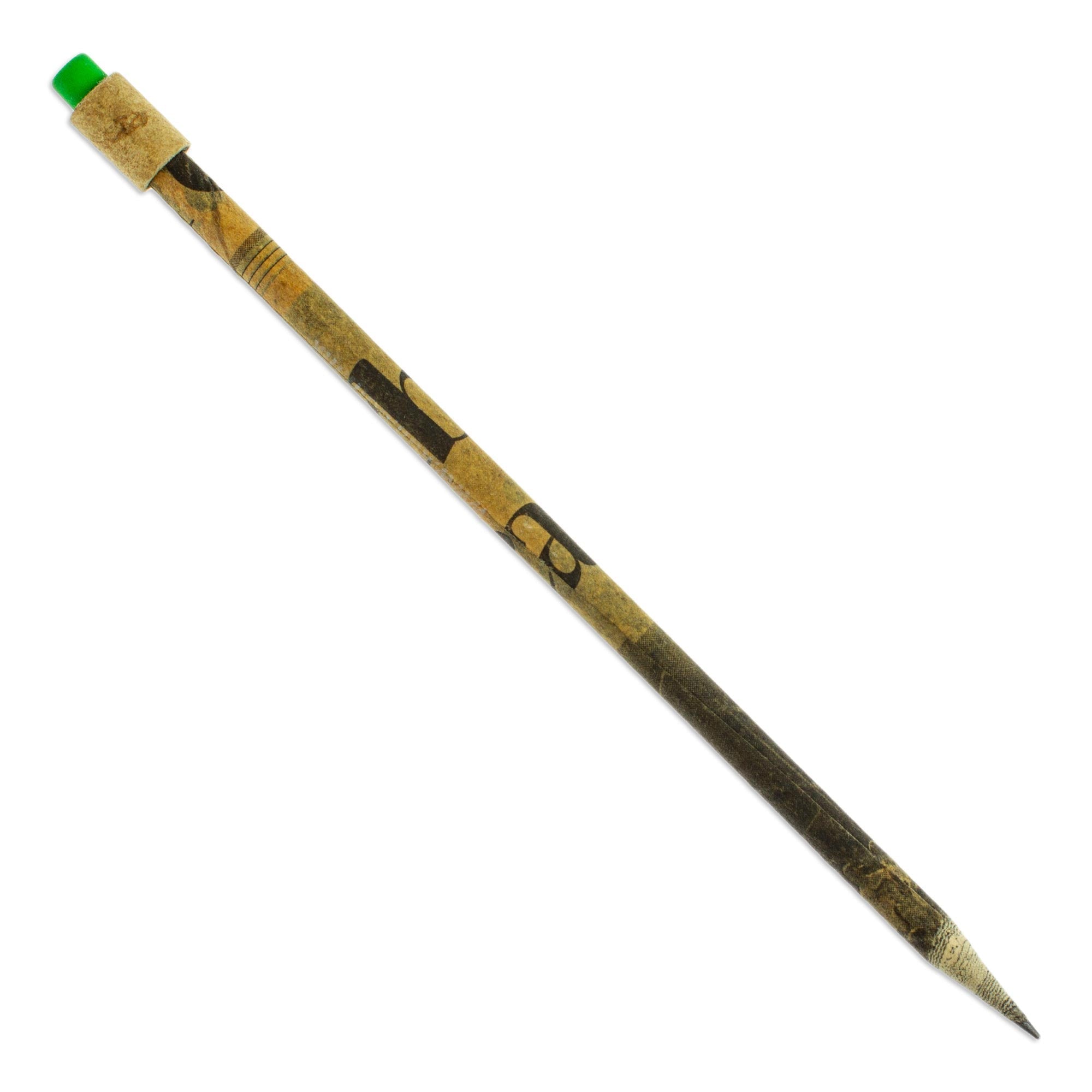 Vintage Handmade Recycled Paper Pencil with Green Eraser - News of Yesterday
